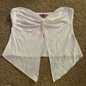 Edikted White Strapless Top with Knot Detail